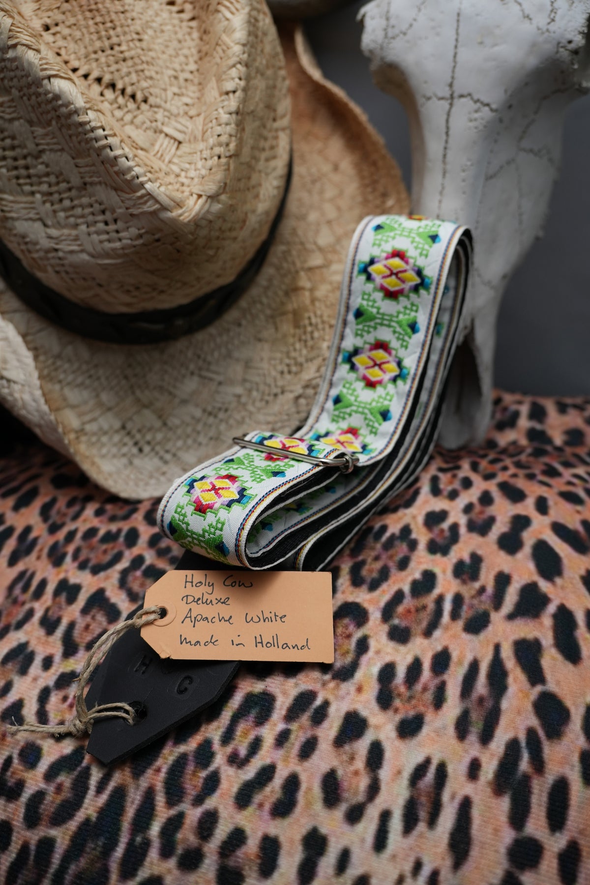 Holy Cow Straps Deluxe Apache White - Hand Made