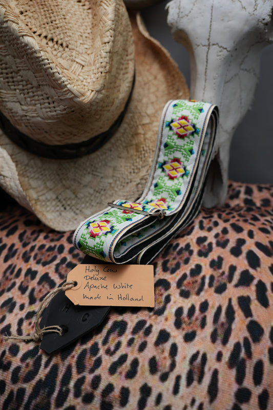 Holy Cow Straps Deluxe Apache White - Hand Made