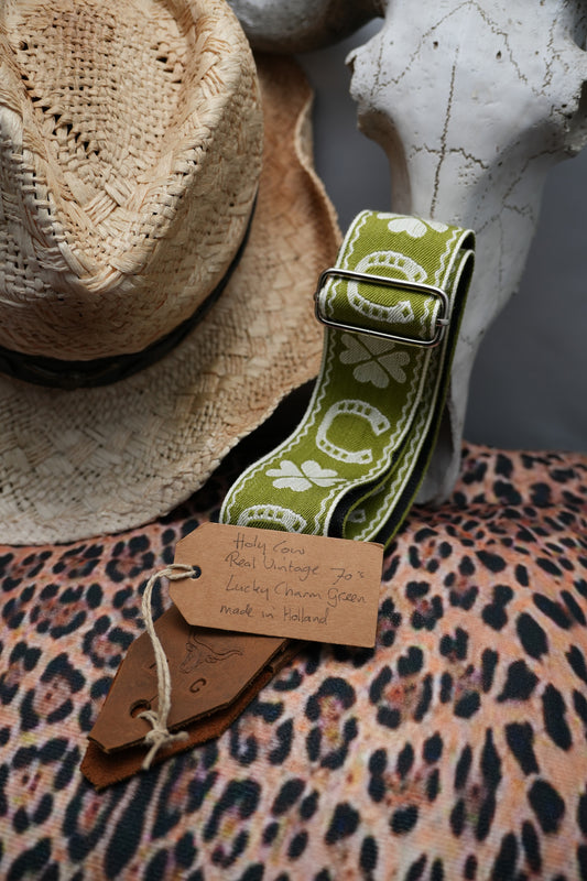 Holy Cow Straps Real Vintage 70's Lucky Charm Green - Hand Made