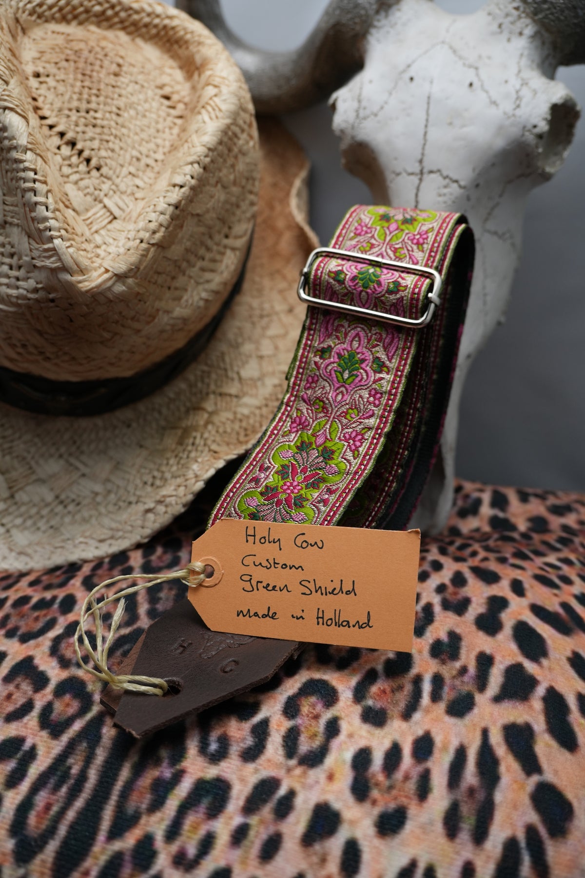 Holy Cow Straps Custom Green Shield - Hand Made