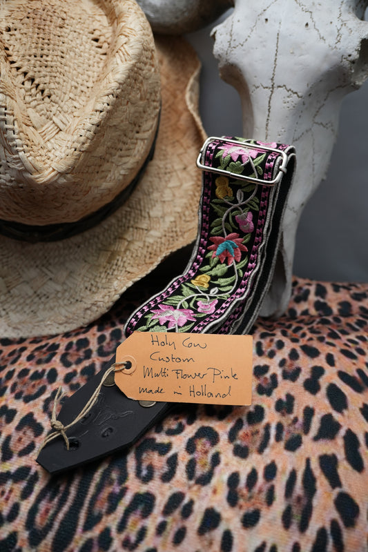 Holy Cow Straps Custom Multi Flower Pink - Hand Made