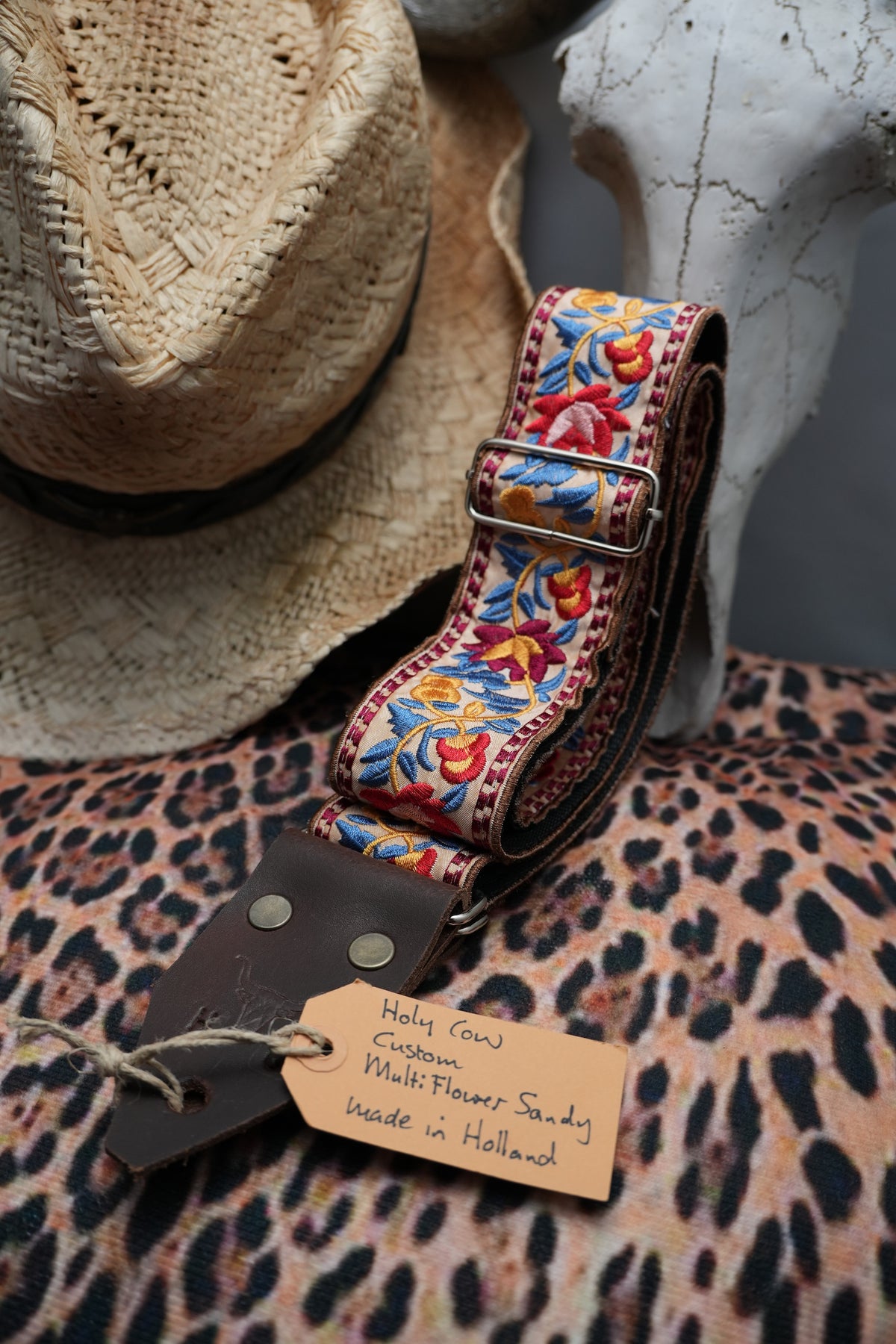 Holy Cow Straps Custom Multi Flower Sandy - Hand Made