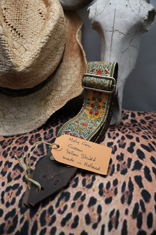 Holy Cow Straps Custom Yellow Shield - Hand Made