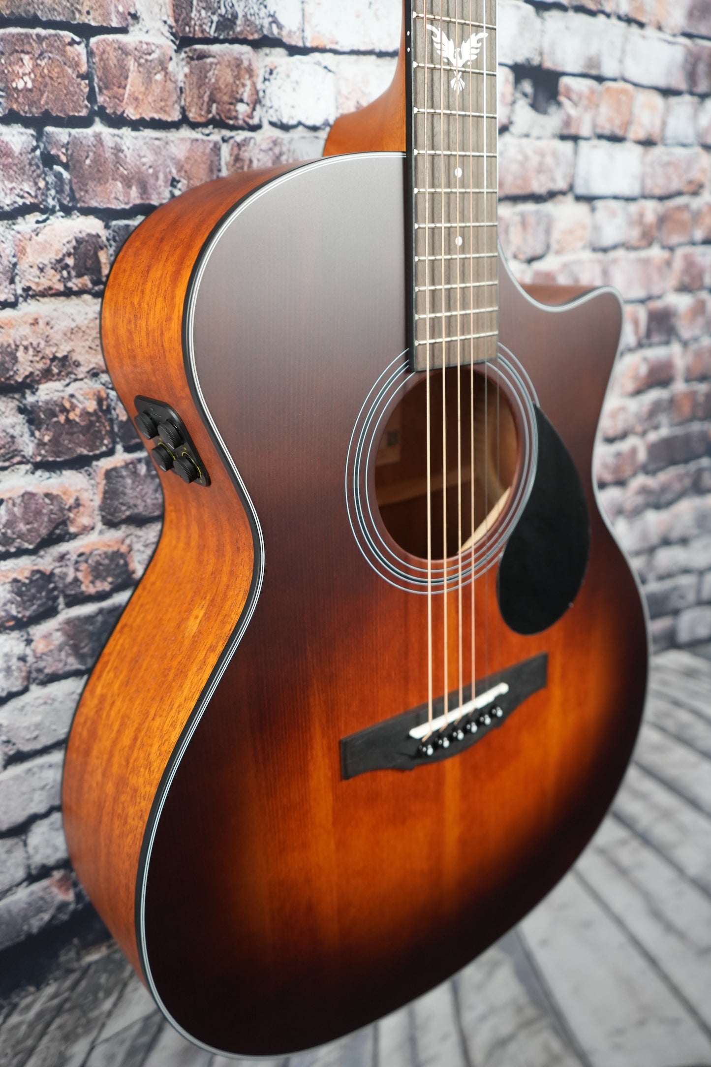 KEPMA F0-B Phoenix Vintage Burst + AcoustiFex K-10 Pickup