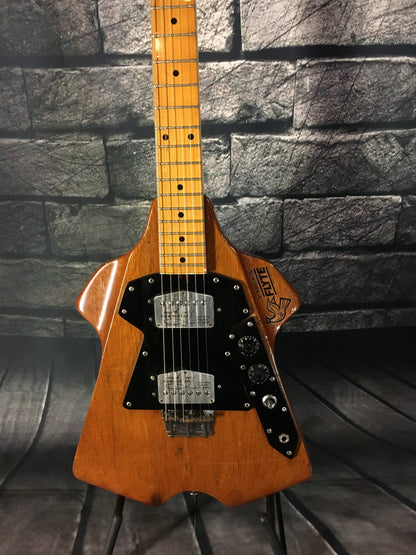1975 JIM BURNS UK FLYTE NATURAL MAHOGANY ELECTRIC GUITAR