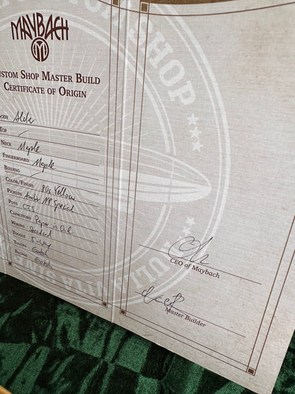 MAYBACH STRADOVARI MASTERBUILD CUSTOM SHOP "GUITARSUMMIT 24" 80'S YELLOW